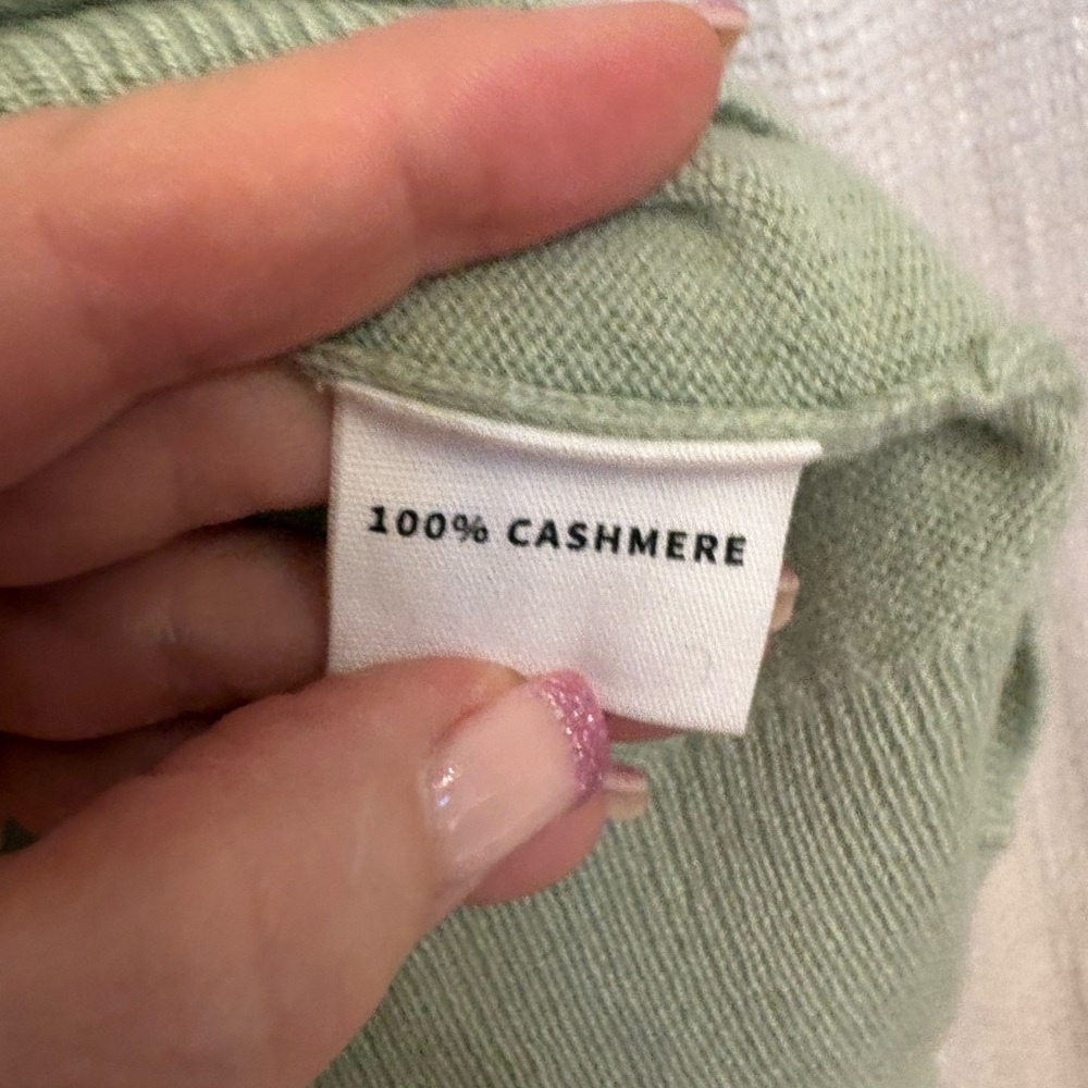 Wild Woman Sage Green Cashmere Crew Neck Sweater - Picture 3 of 7